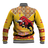 Spain Christmas Baseball Jacket Noble Bull With Sagrada Famlia - Wonder Print Shop