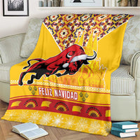 Spain Christmas Blanket Noble Bull With Sagrada Família