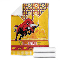 Spain Christmas Blanket Noble Bull With Sagrada Família