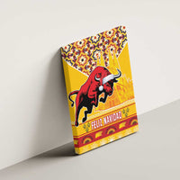 Spain Christmas Canvas Wall Art Noble Bull With Sagrada Famlia - Wonder Print Shop