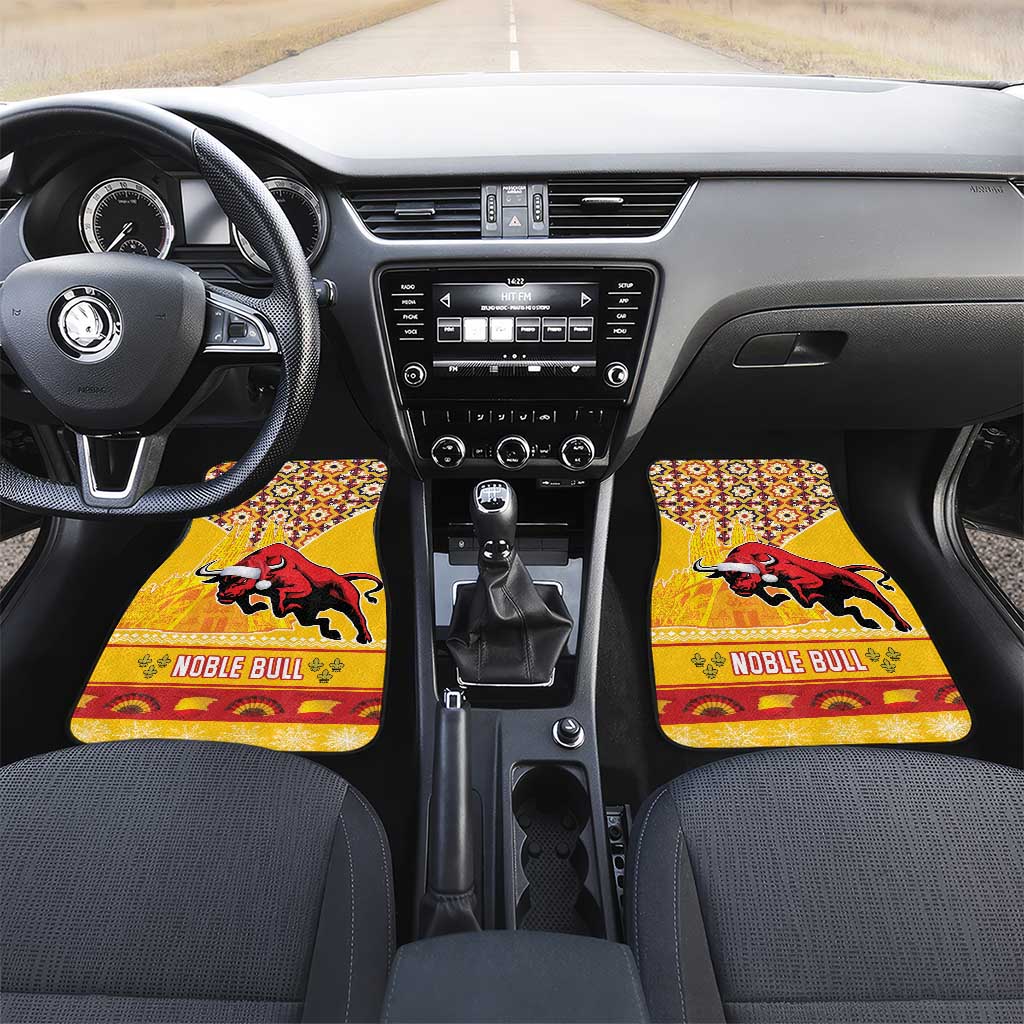 Spain Christmas Car Mats Noble Bull With Sagrada Famlia - Wonder Print Shop
