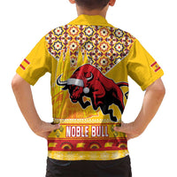Spain Christmas Family Matching Puletasi and Hawaiian Shirt Noble Bull With Sagrada Famlia - Wonder Print Shop