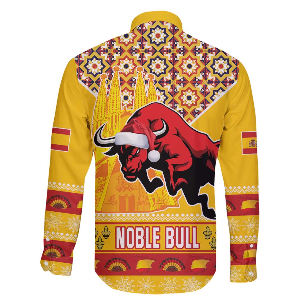 Spain Christmas Family Matching Puletasi and Hawaiian Shirt Noble Bull With Sagrada Famlia - Wonder Print Shop