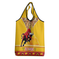 Spain Christmas Grocery Bag Noble Bull With Sagrada Família