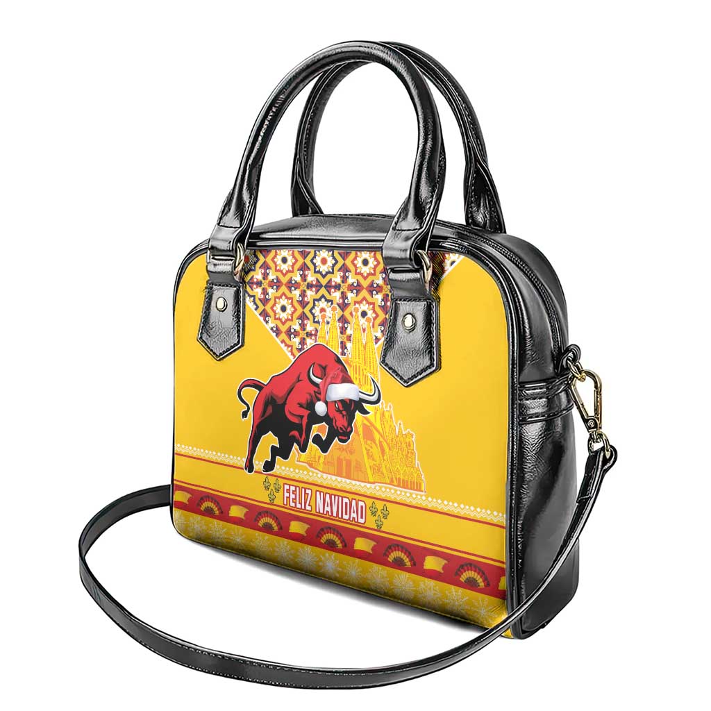 Spain Christmas Shoulder Handbag Noble Bull With Sagrada Família