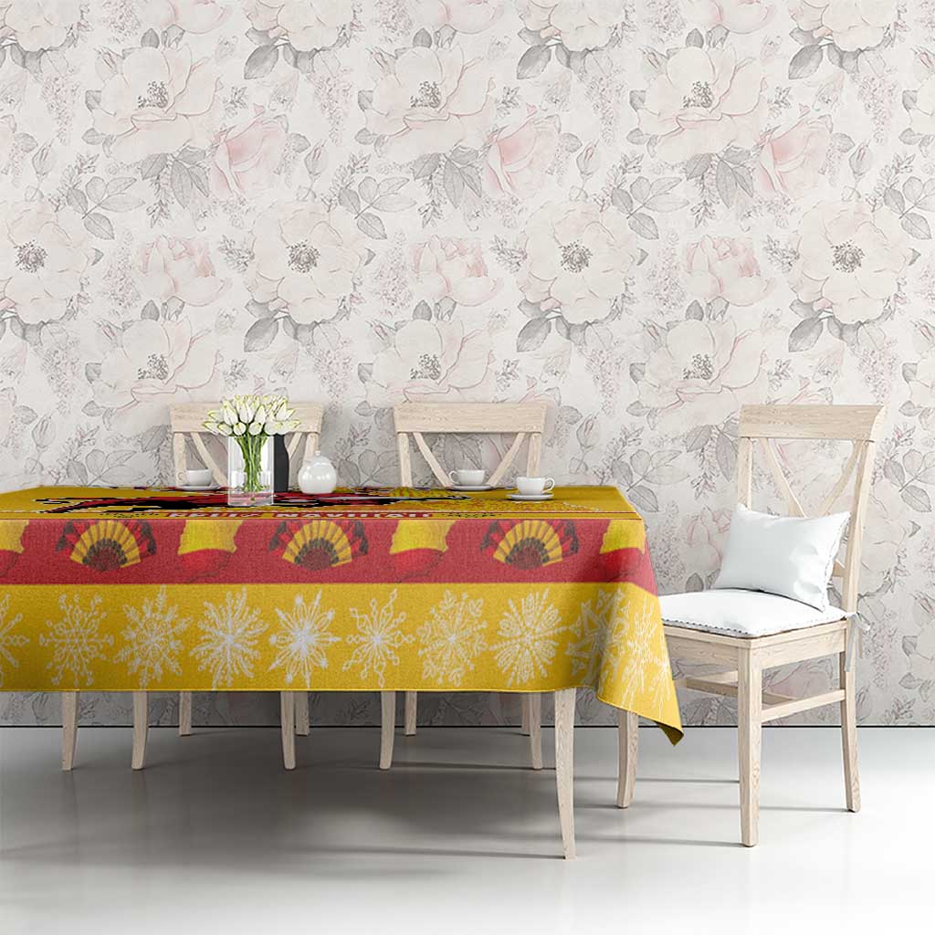Spain Christmas Tablecloth Noble Bull With Sagrada Famlia - Wonder Print Shop