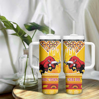 Spain Christmas Tumbler With Handle Noble Bull With Sagrada Famlia - Wonder Print Shop