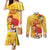 Spain Tió de Nadal Christmas Couples Matching Mermaid Dress and Long Sleeve Button Shirt Traditional Christmas Log Yellow Version