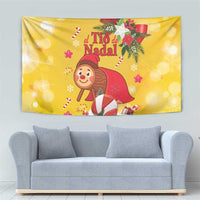 Spain Tio de Nadal Christmas Tapestry Traditional Christmas Log Yellow Version - Wonder Print Shop