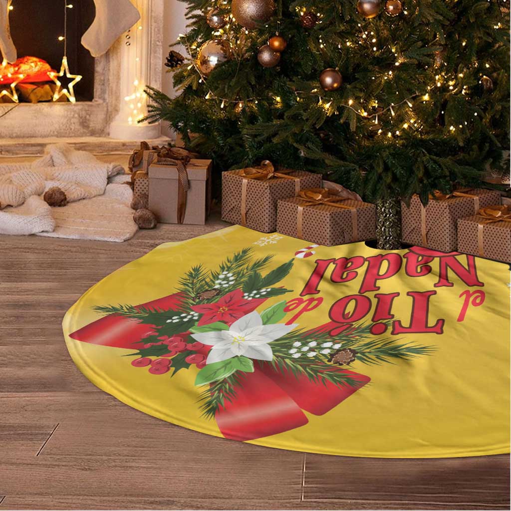 Spain Tio de Nadal Christmas Tree Skirt Traditional Christmas Log Yellow Version - Wonder Print Shop