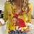 Spain Tio de Nadal Christmas Women Casual Shirt Traditional Christmas Log Yellow Version - Wonder Print Shop