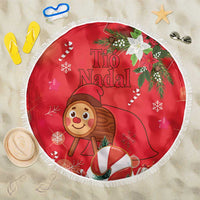 Spain Tio de Nadal Christmas Beach Blanket Traditional Christmas Log Red Version - Wonder Print Shop