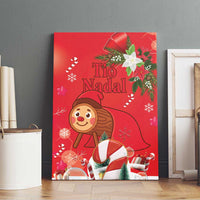Spain Tio de Nadal Christmas Canvas Wall Art Traditional Christmas Log Red Version - Wonder Print Shop