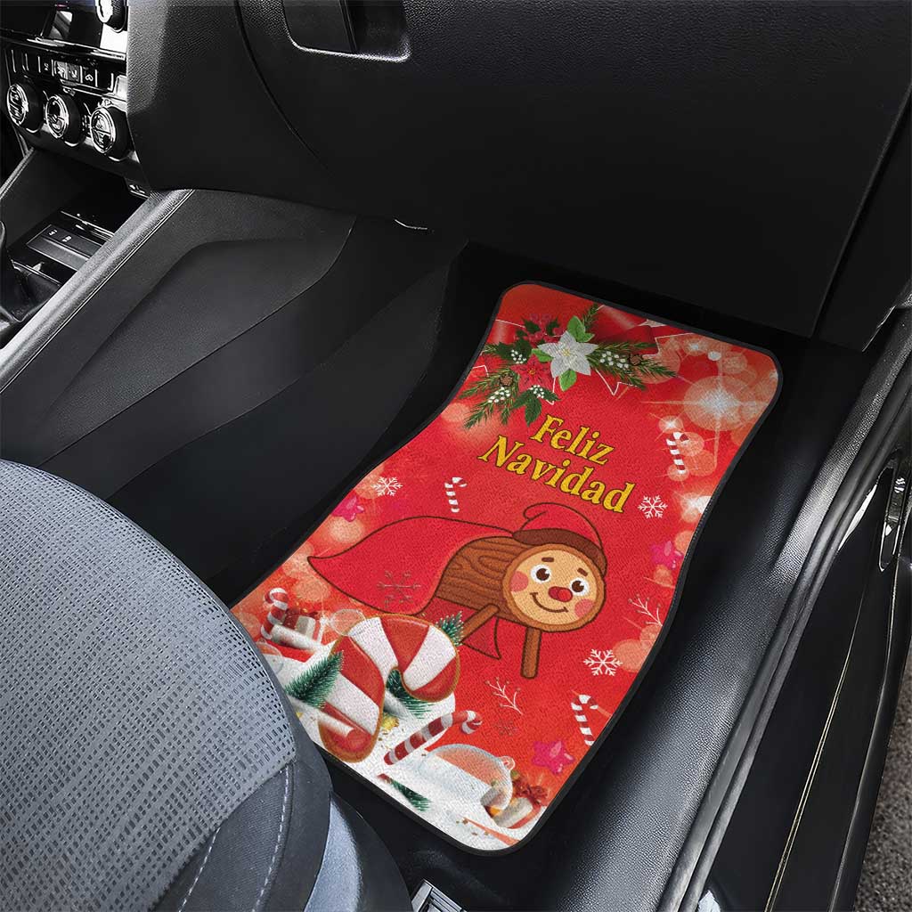 Spain Tio de Nadal Christmas Car Mats Traditional Christmas Log Red Version - Wonder Print Shop