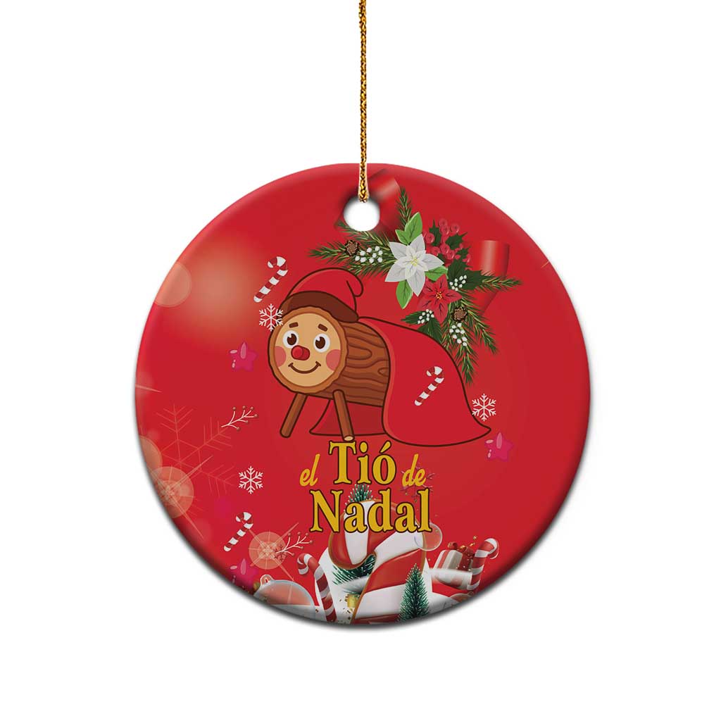 Spain Tio de Nadal Christmas Ceramic Ornament Traditional Christmas Log Red Version - Wonder Print Shop