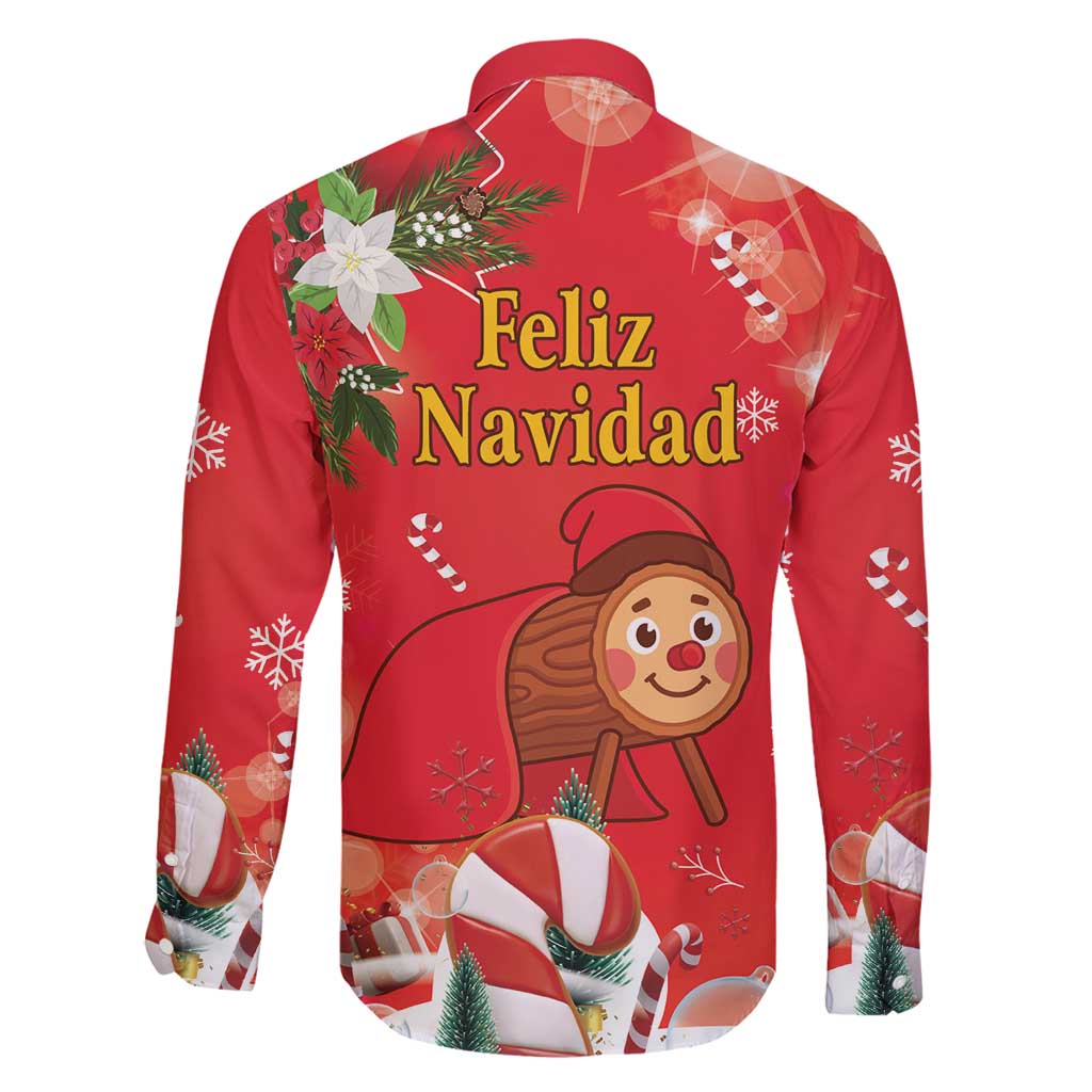 Spain Tio de Nadal Christmas Family Matching Mermaid Dress and Hawaiian Shirt Traditional Christmas Log Red Version - Wonder Print Shop