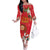 Spain Tio de Nadal Christmas Family Matching Off The Shoulder Long Sleeve Dress and Hawaiian Shirt Traditional Christmas Log Red Version - Wonder Print Shop