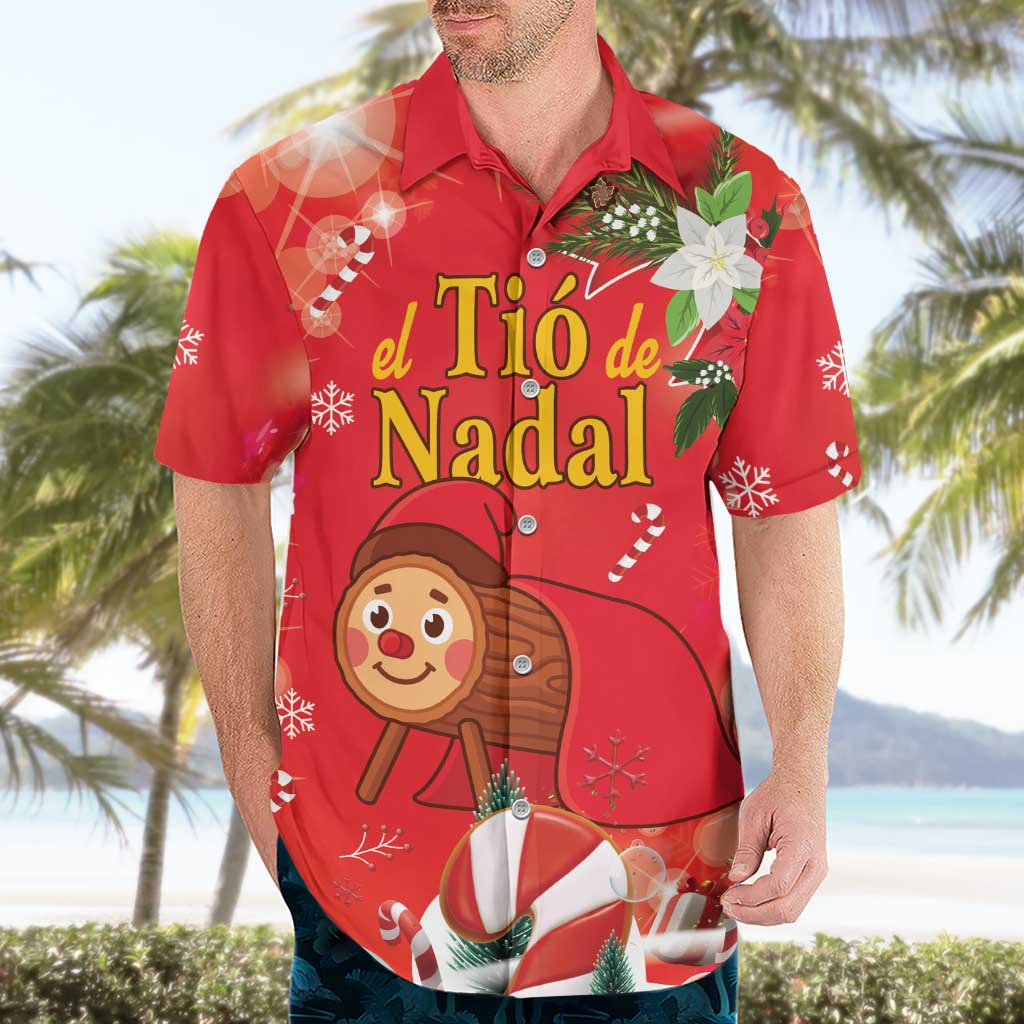 Spain Tio de Nadal Christmas Hawaiian Shirt Traditional Christmas Log Red Version - Wonder Print Shop