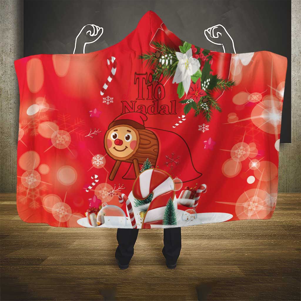 Spain Tió de Nadal Christmas Hooded Blanket Traditional Christmas Log Red Version