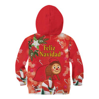 Spain Tio de Nadal Christmas Kid Hoodie Traditional Christmas Log Red Version - Wonder Print Shop