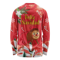 Spain Tio de Nadal Christmas Long Sleeve Shirt Traditional Christmas Log Red Version - Wonder Print Shop