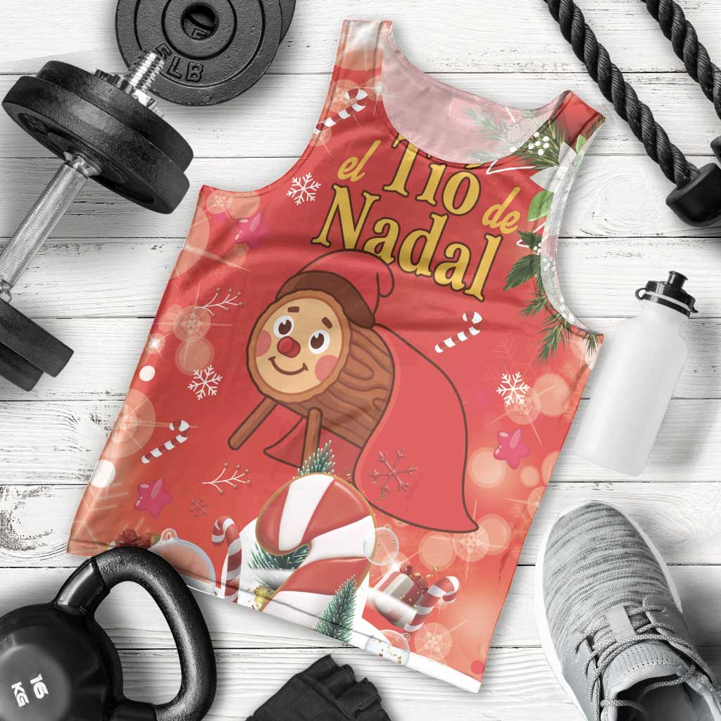 Spain Tio de Nadal Christmas Men Tank Top Traditional Christmas Log Red Version - Wonder Print Shop