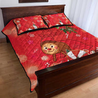 Spain Tio de Nadal Christmas Quilt Bed Set Traditional Christmas Log Red Version - Wonder Print Shop