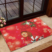 Spain Tio de Nadal Christmas Rubber Doormat Traditional Christmas Log Red Version - Wonder Print Shop