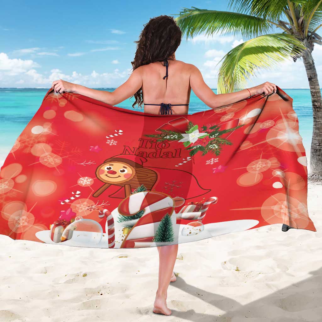 Spain Tio de Nadal Christmas Sarong Traditional Christmas Log Red Version - Wonder Print Shop