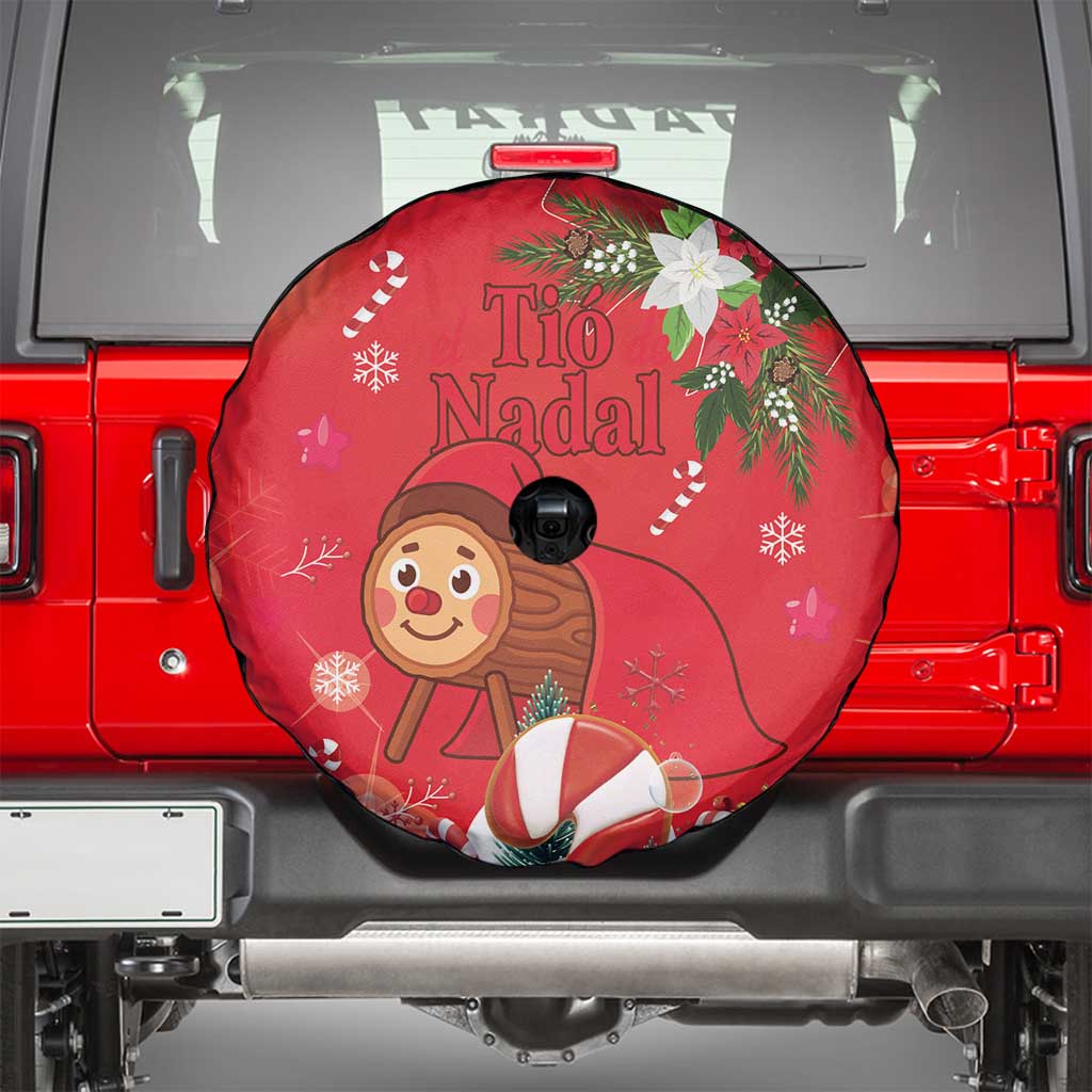 Spain Tio de Nadal Christmas Spare Tire Cover Traditional Christmas Log Red Version - Wonder Print Shop