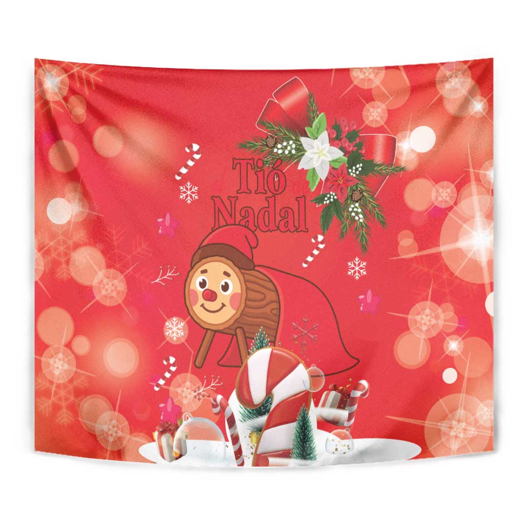 Spain Tio de Nadal Christmas Tapestry Traditional Christmas Log Red Version - Wonder Print Shop