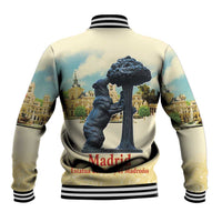Spain El Oso y el Madrono Baseball Jacket Madrid City Watercolor - Wonder Print Shop
