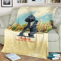 Spain El Oso y el Madrono Blanket Madrid City Watercolor