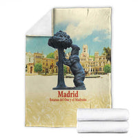 Spain El Oso y el Madrono Blanket Madrid City Watercolor