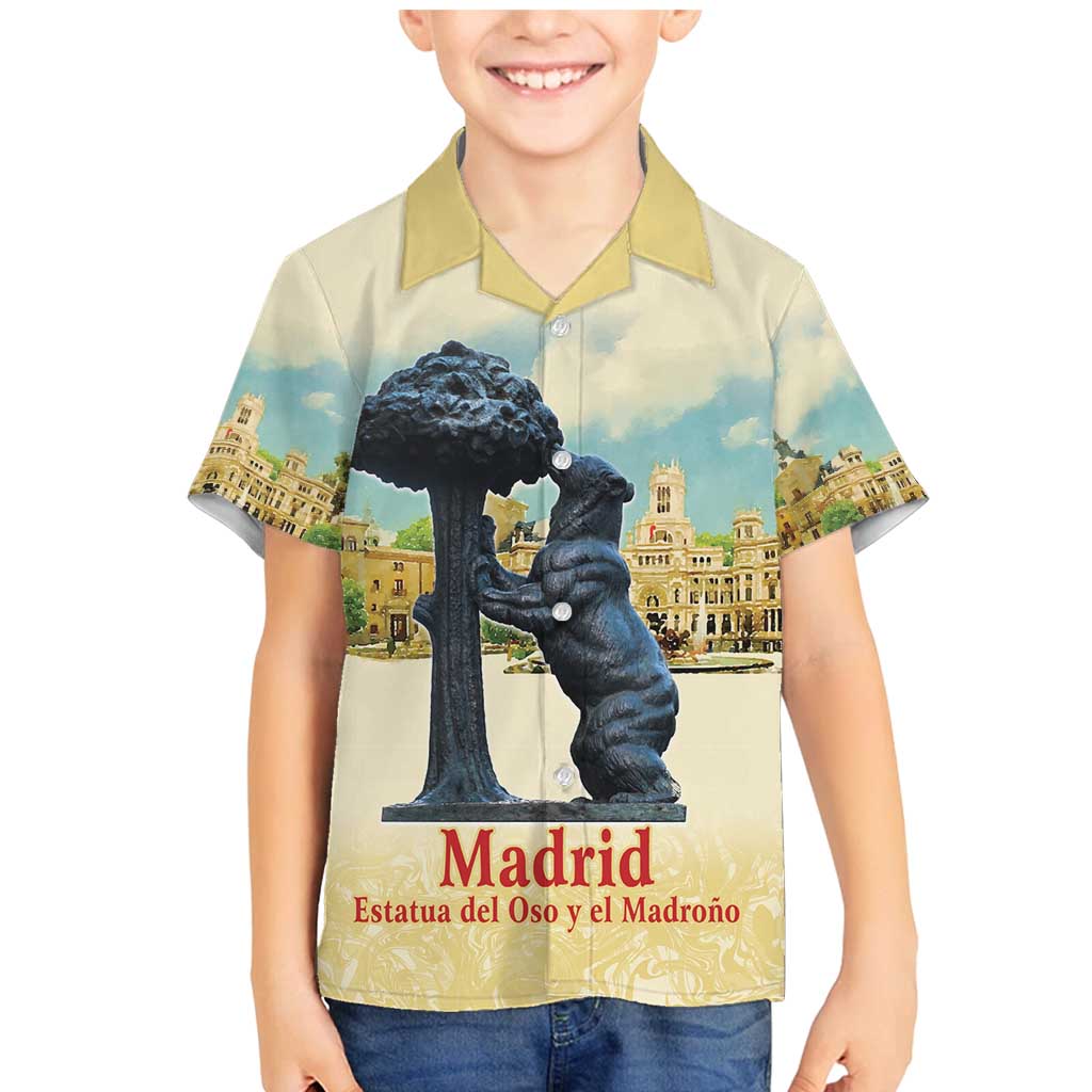 Spain El Oso y el Madrono Family Matching Mermaid Dress and Hawaiian Shirt Madrid City Watercolor - Wonder Print Shop