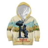 Spain El Oso y el Madrono Kid Hoodie Madrid City Watercolor - Wonder Print Shop