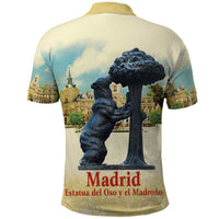 Spain El Oso y el Madrono Polo Shirt Madrid City Watercolor - Wonder Print Shop