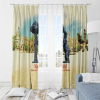 Spain El Oso y el Madrono Window Curtain Madrid City Watercolor - Wonder Print Shop