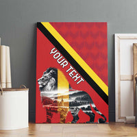 Personalized Belgium Canvas Wall Art Lion Rampant With Belgium Flag Colors - Wonder Print Shop