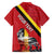 Personalized Belgium Family Matching Off The Shoulder Long Sleeve Dress and Hawaiian Shirt Lion Rampant With Belgium Flag Colors - Wonder Print Shop