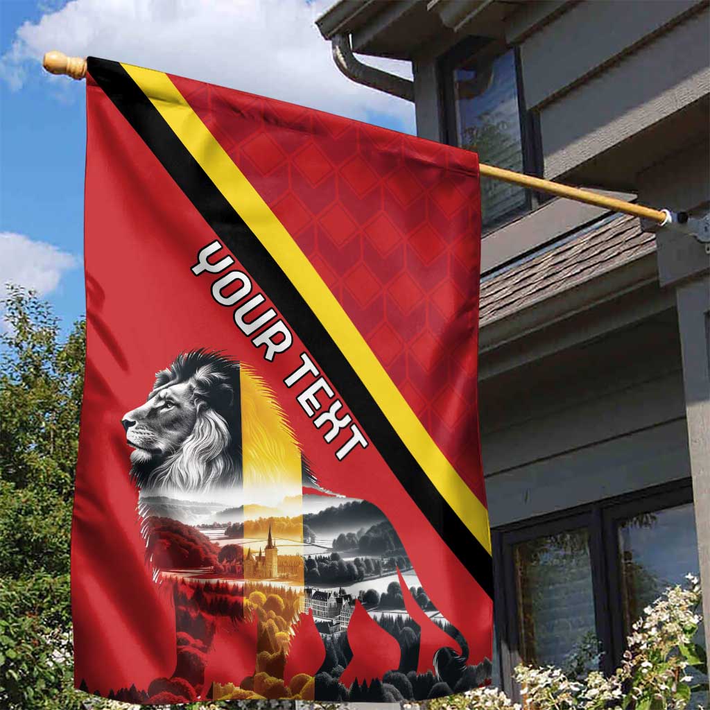 Personalized Belgium Garden Flag Lion Rampant With Belgium Flag Colors - Wonder Print Shop