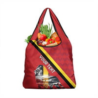 Personalized Belgium Grocery Bag Lion Rampant With Belgium Flag Colors