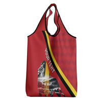 Personalized Belgium Grocery Bag Lion Rampant With Belgium Flag Colors
