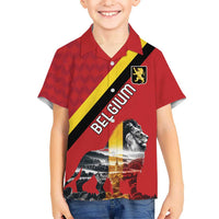 Personalized Belgium Hawaiian Shirt Lion Rampant With Belgium Flag Colors - Wonder Print Shop