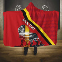 Personalized Belgium Hooded Blanket Lion Rampant With Belgium Flag Colors