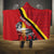 Personalized Belgium Hooded Blanket Lion Rampant With Belgium Flag Colors