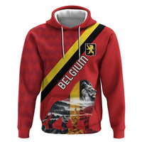 Personalized Belgium Hoodie Lion Rampant With Belgium Flag Colors - Wonder Print Shop
