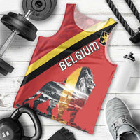 Personalized Belgium Men Tank Top Lion Rampant With Belgium Flag Colors - Wonder Print Shop