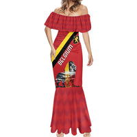 Personalized Belgium Mermaid Dress Lion Rampant With Belgium Flag Colors - Wonder Print Shop