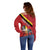 Personalized Belgium Off Shoulder Sweater Lion Rampant With Belgium Flag Colors - Wonder Print Shop